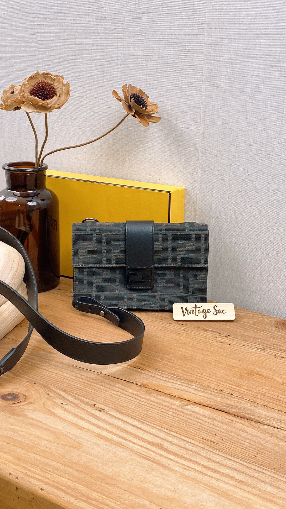 Fendi Marsudio Black Baguette Convertible Pouch (SBHW)