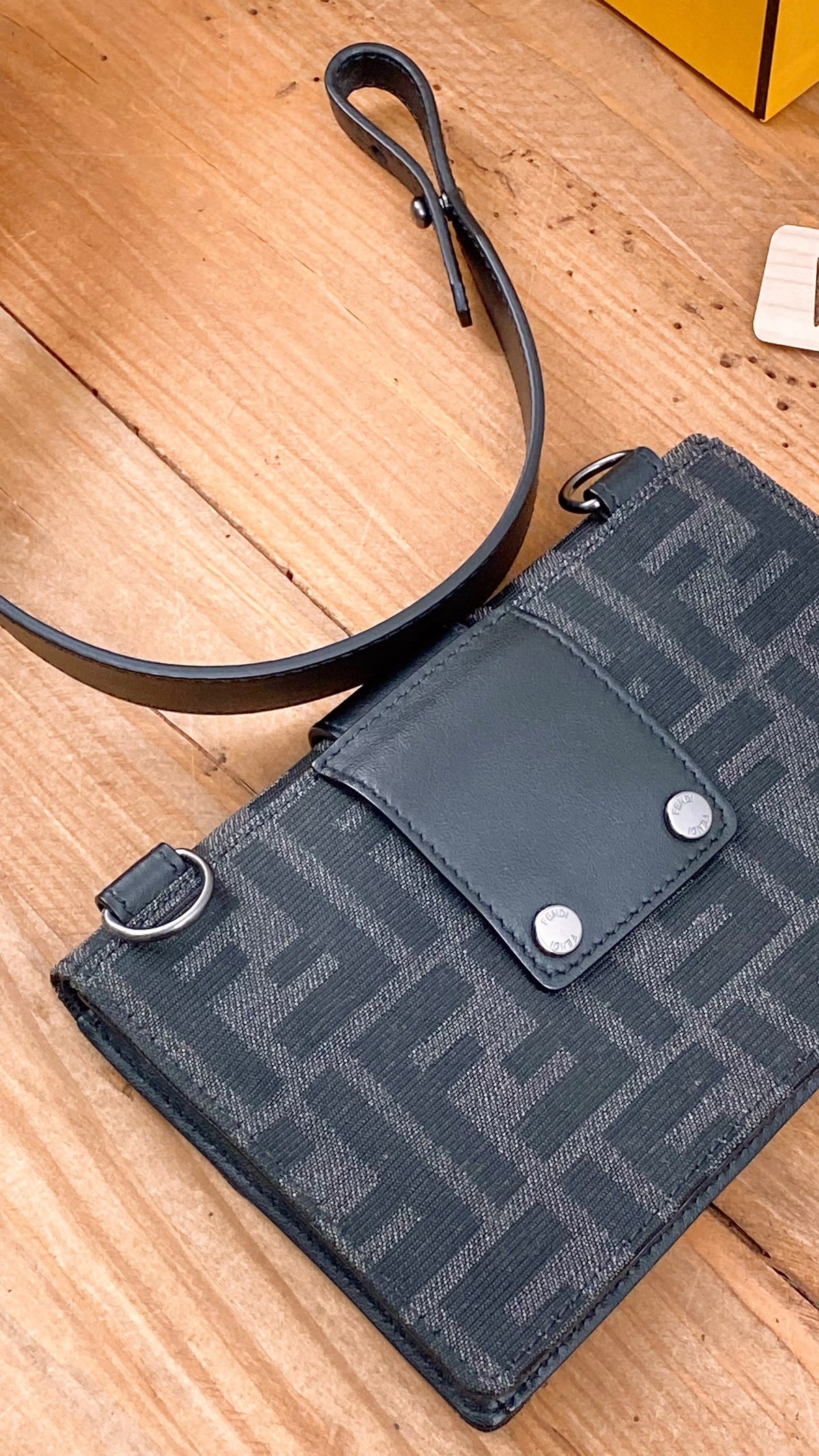 Fendi Marsudio Black Baguette Convertible Pouch (SBHW)