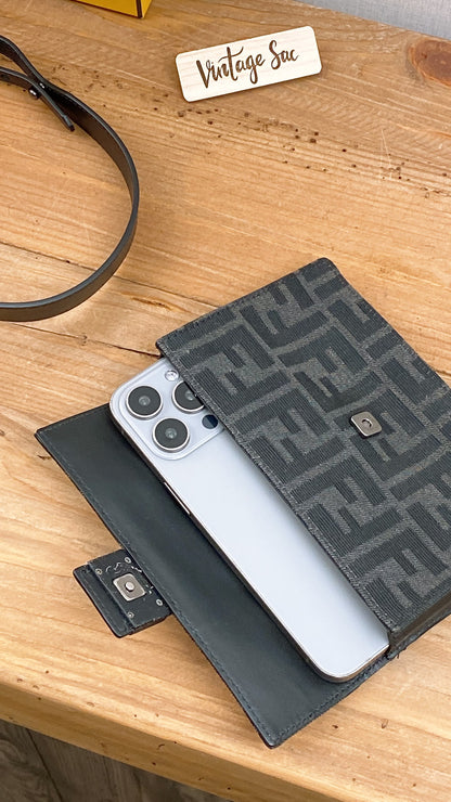 Fendi Marsudio Black Baguette Convertible Pouch (SBHW)