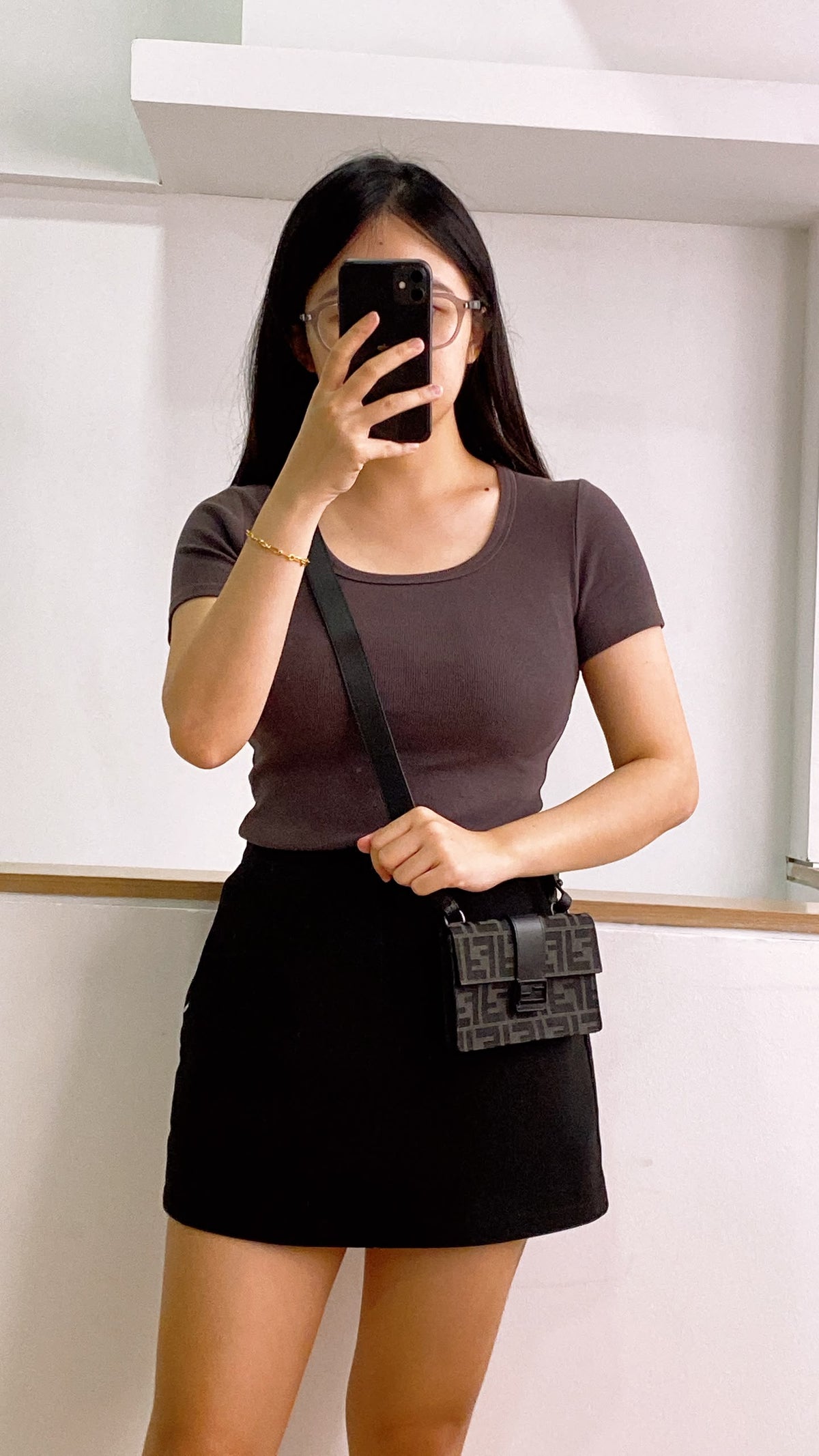 Fendi Marsudio Black Baguette Convertible Pouch (SBHW)