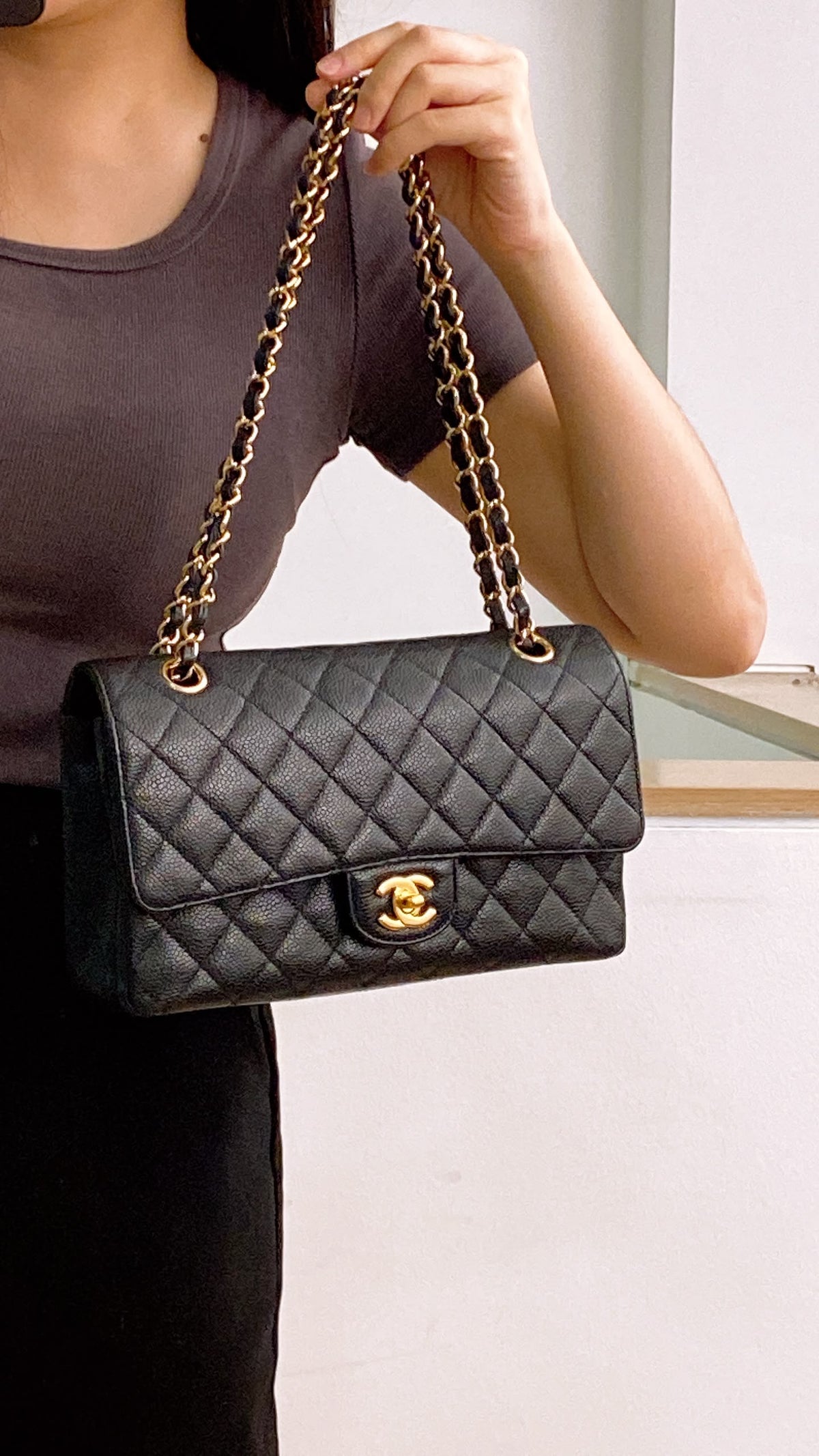 Chanel Black Caviar Medium CF (GHW)