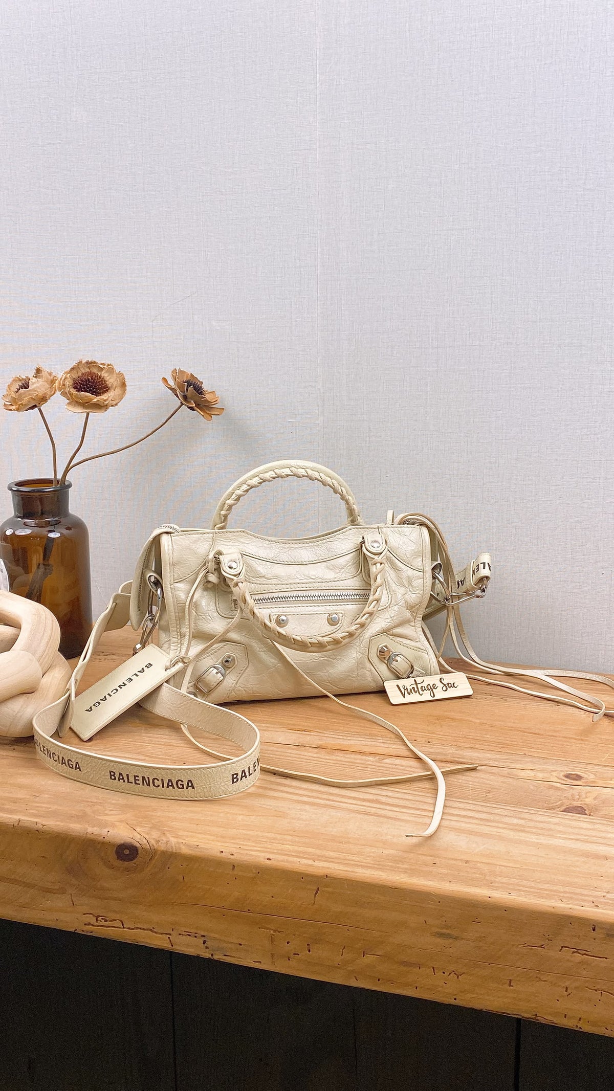 Balenciaga Ivory Mini City (SHW)