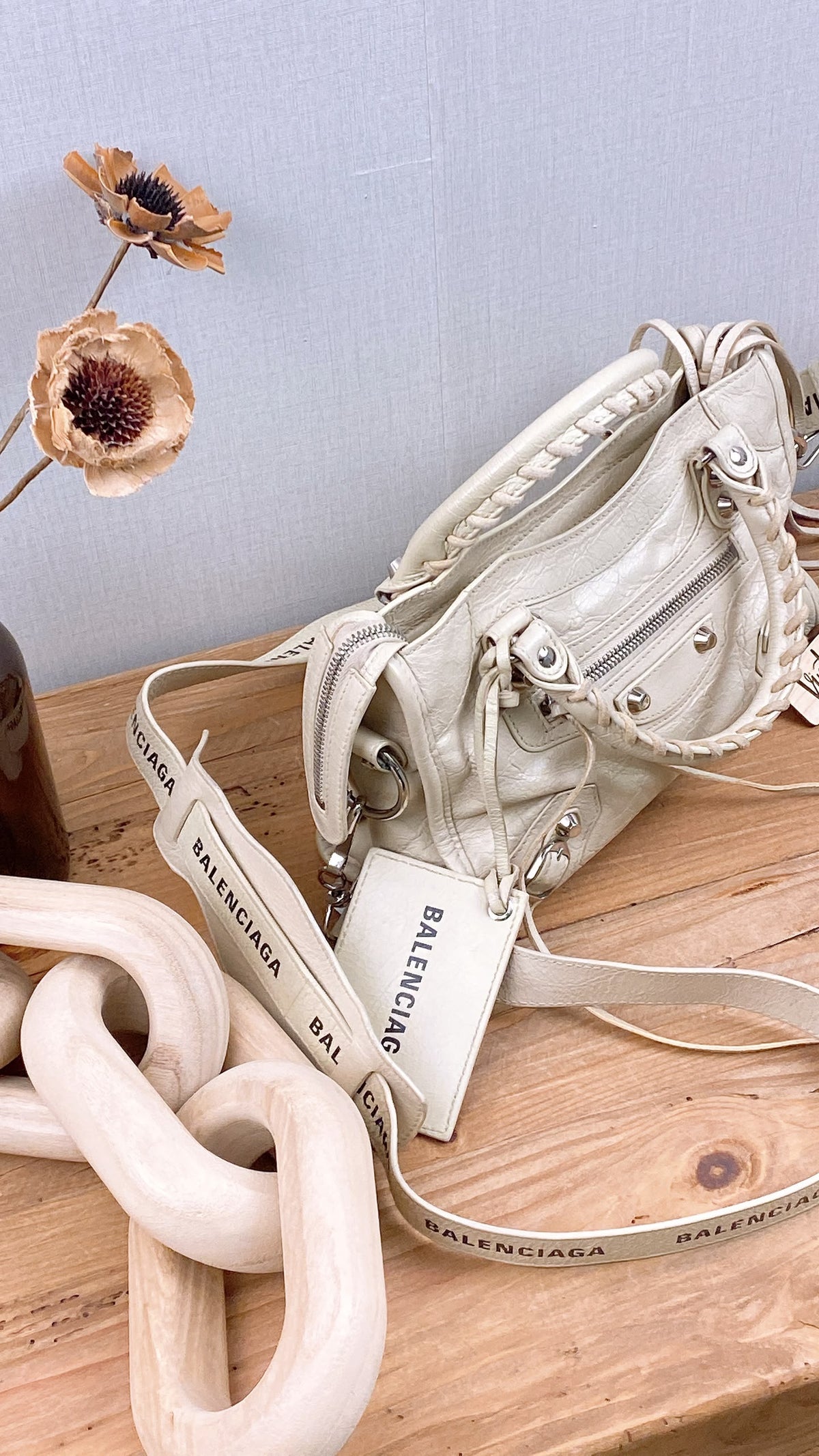 Balenciaga Ivory Mini City (SHW)