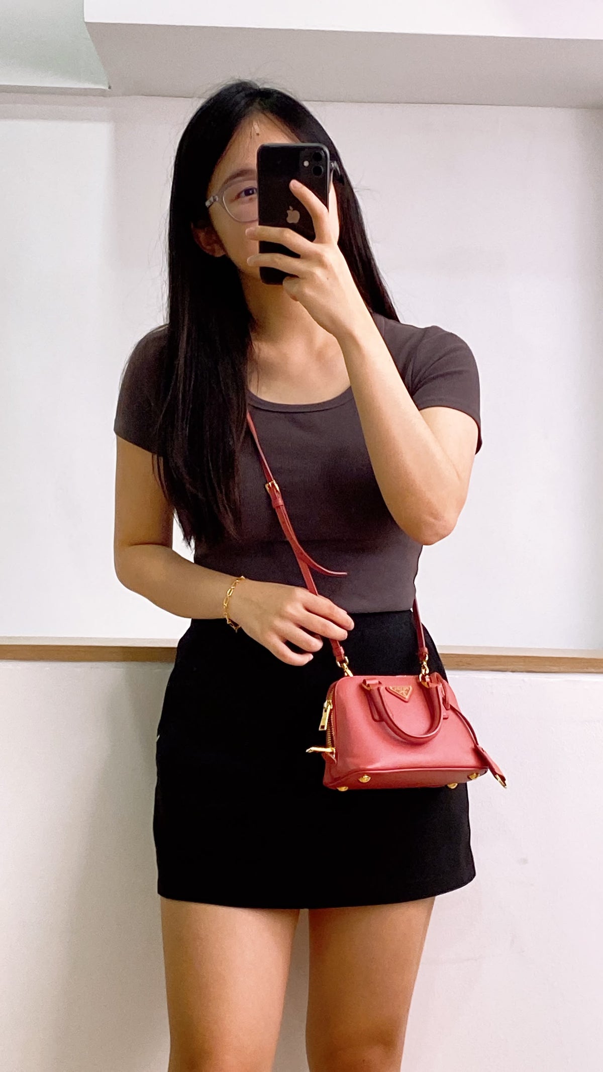 Prada Promenade Bag Saffiano Leather Mini Crossbody