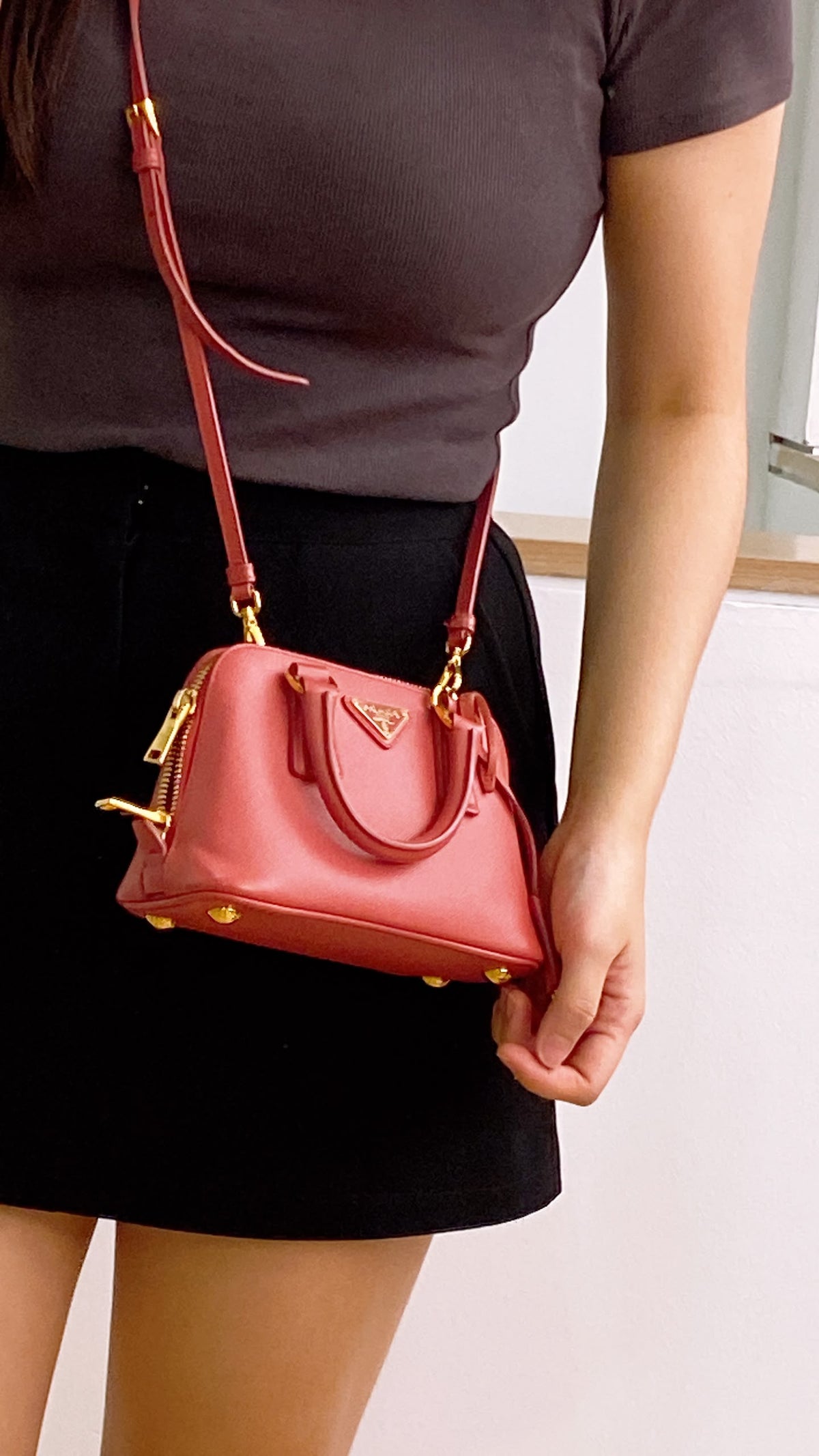 Prada Promenade Bag Saffiano Leather Mini Crossbody