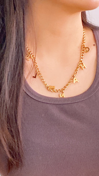 Chanel Gold Logo Charm Necklace