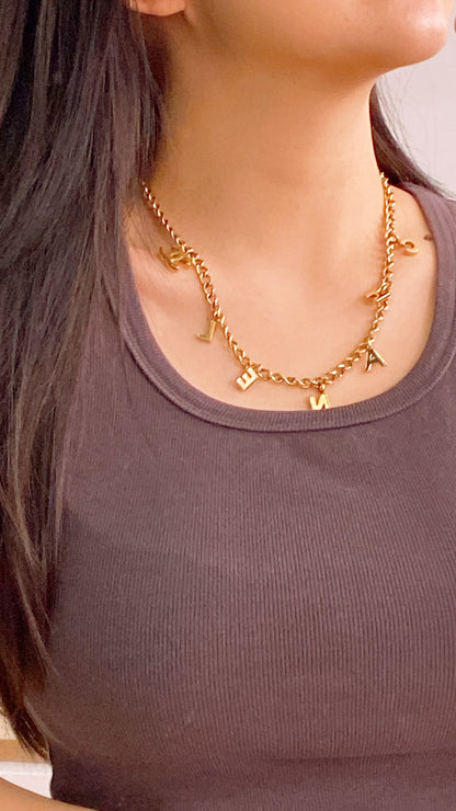 Chanel Gold Logo Charm Necklace
