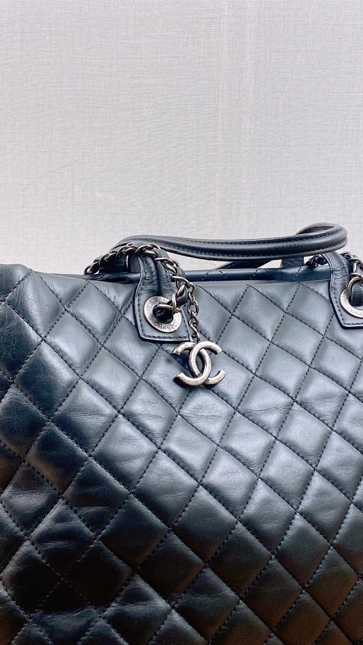 Chanel Black Calfskin Easy Shopping Tote