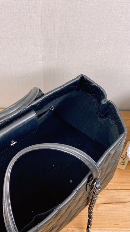 Chanel Black Calfskin Easy Shopping Tote