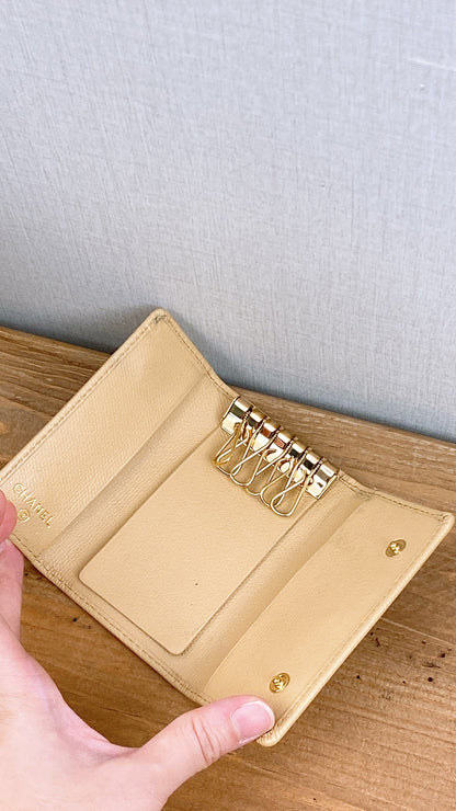 Chanel Beige Calfskin Key Pouch