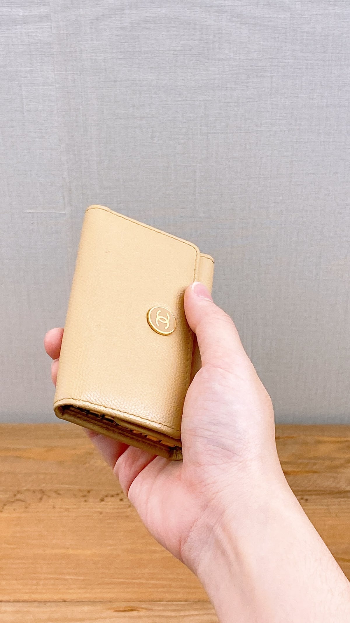 Chanel Beige Calfskin Key Pouch