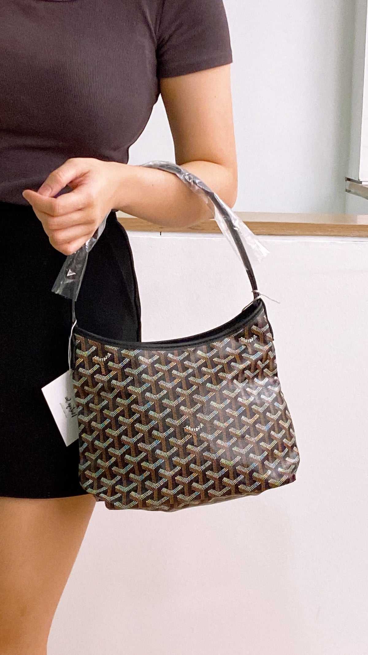 Goyard Black x Tan Hobo Boheme Mini Bag