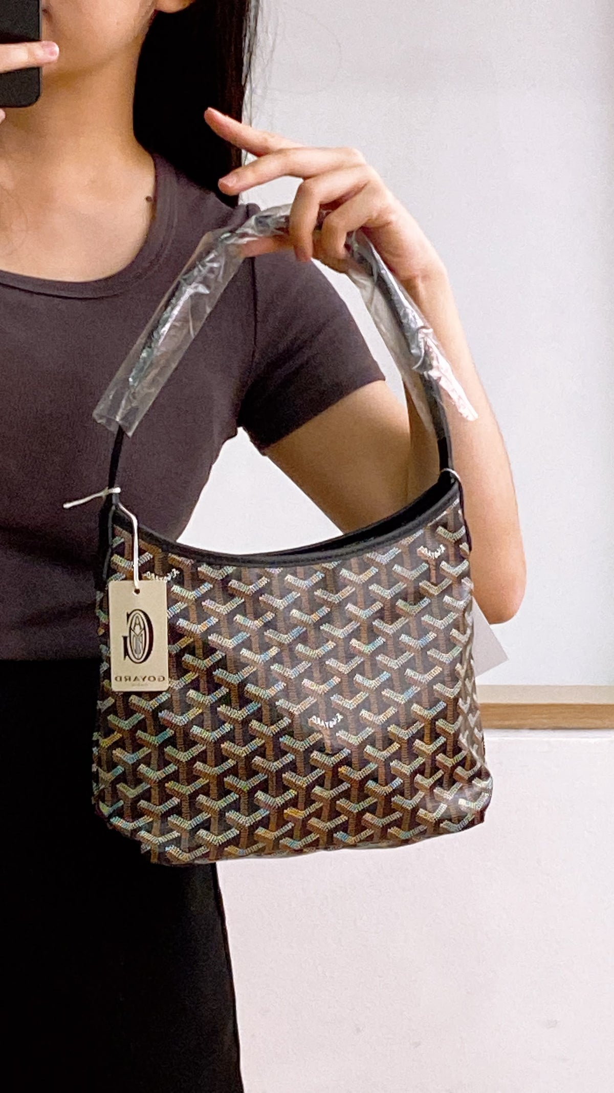 Goyard Black x Tan Hobo Boheme Mini Bag