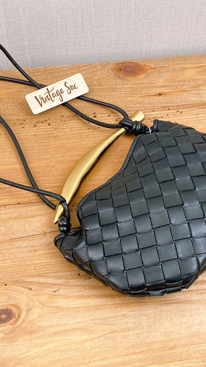 Bottega Veneta Black Intrecciato Baby Sardine (GHW)
