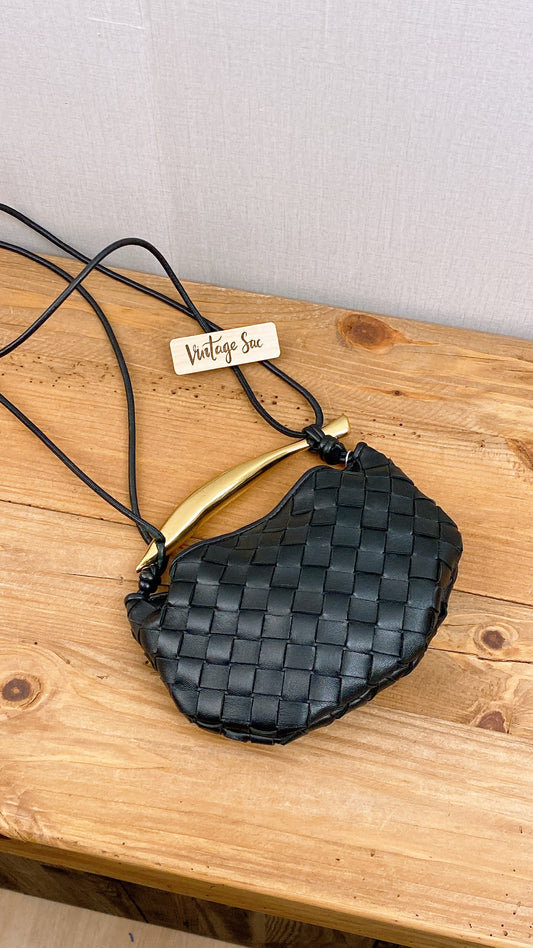 Bottega Veneta Black Intrecciato Baby Sardine (GHW)