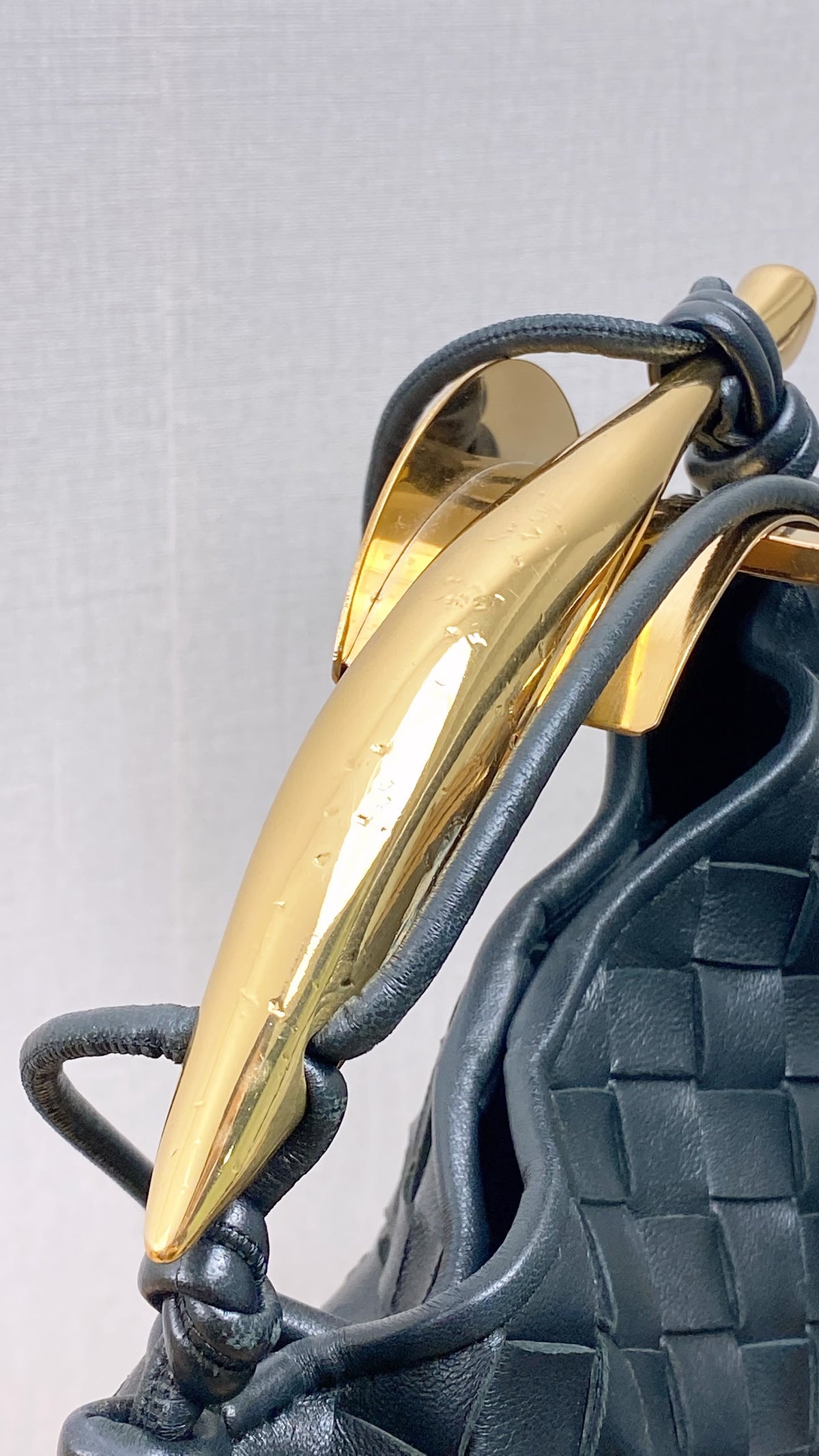 Bottega Veneta Black Intrecciato Baby Sardine (GHW)