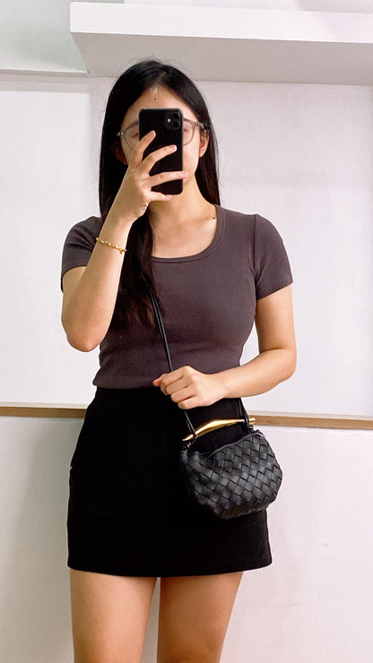 Bottega Veneta Black Intrecciato Baby Sardine (GHW)