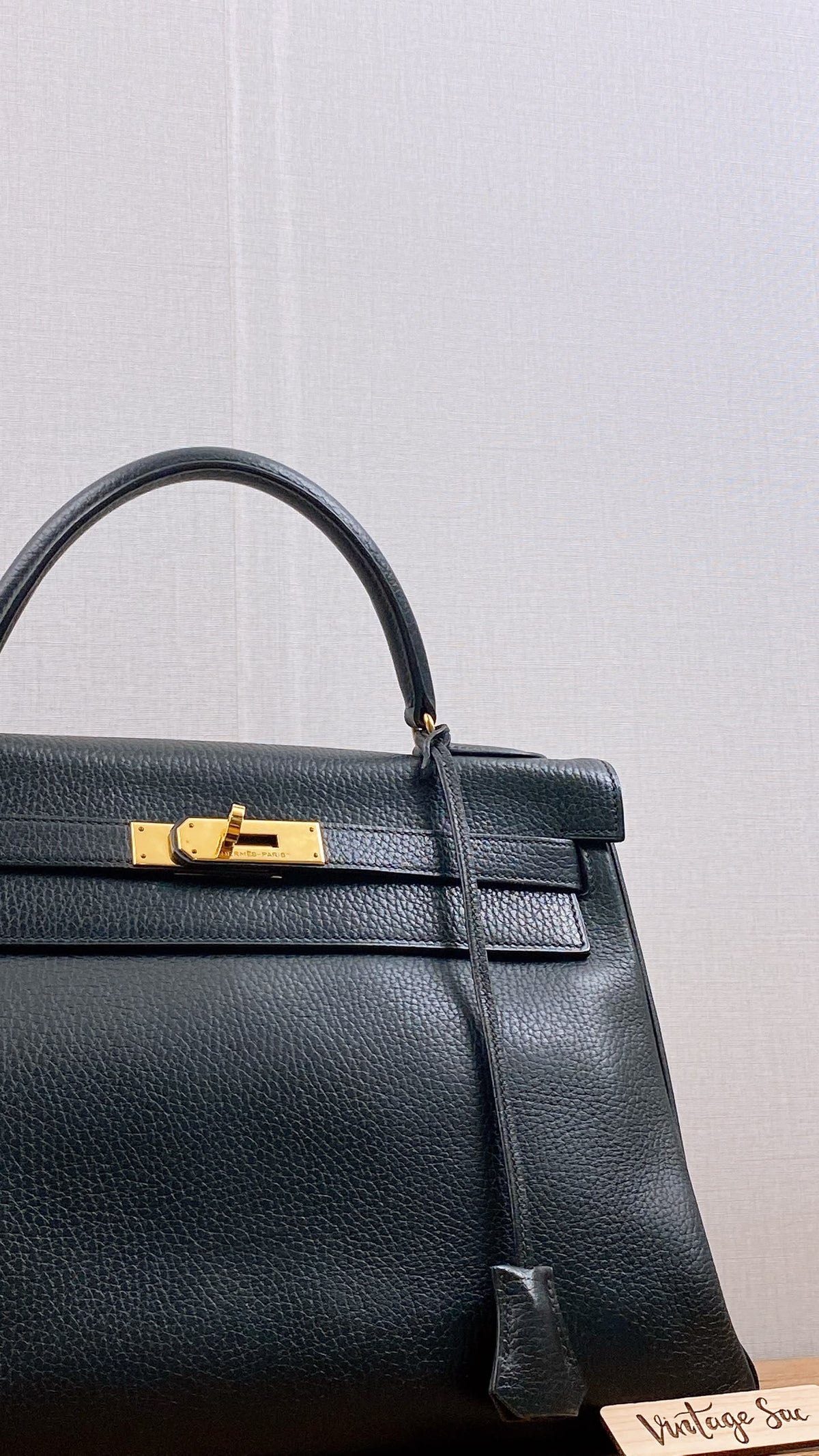Hermes Black Ardennes Leather Kelly 32 (GHW)