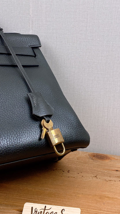 Hermes Black Ardennes Leather Kelly 32 (GHW)