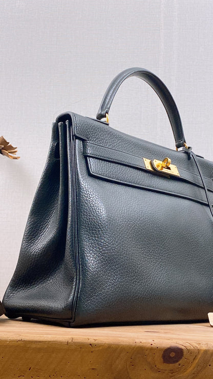 Hermes Black Ardennes Leather Kelly 32 (GHW)