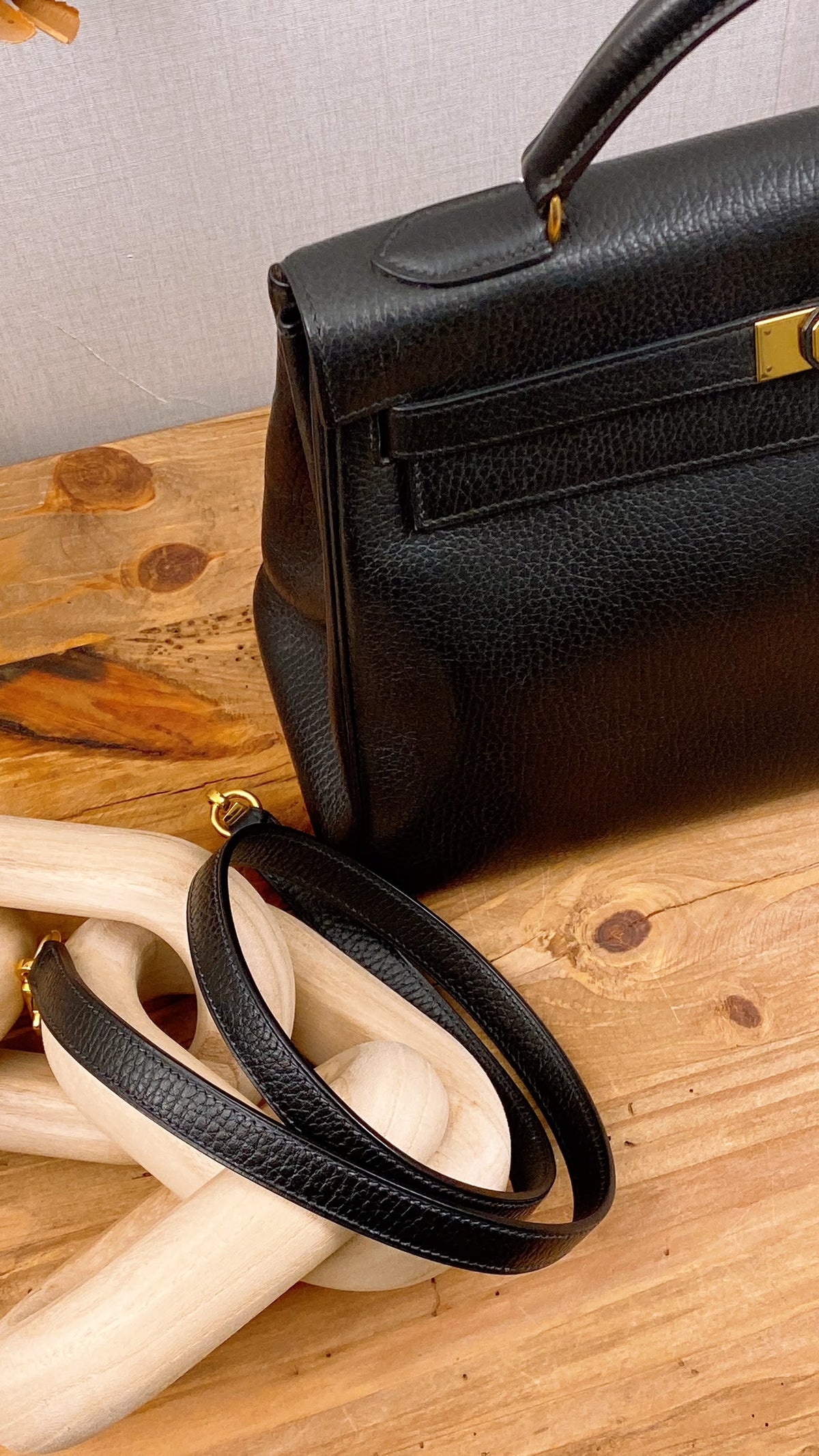Hermes Black Ardennes Leather Kelly 32 (GHW)