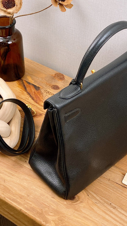 Hermes Black Ardennes Leather Kelly 32 (GHW)