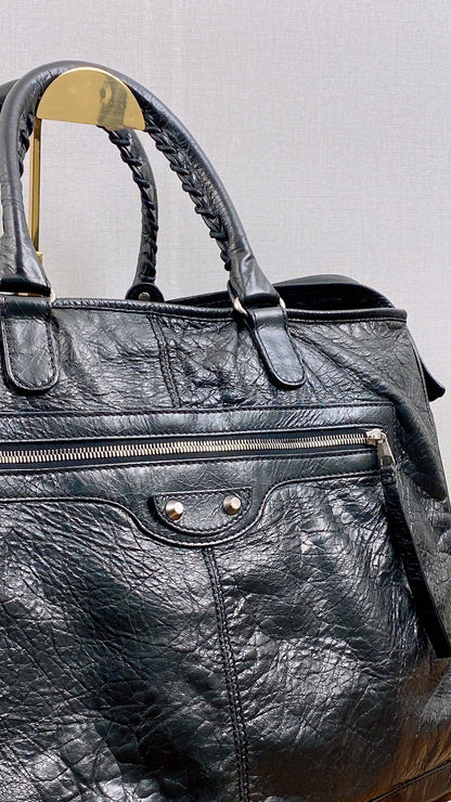 Balenciaga Black Agneau S Squash Boston City
