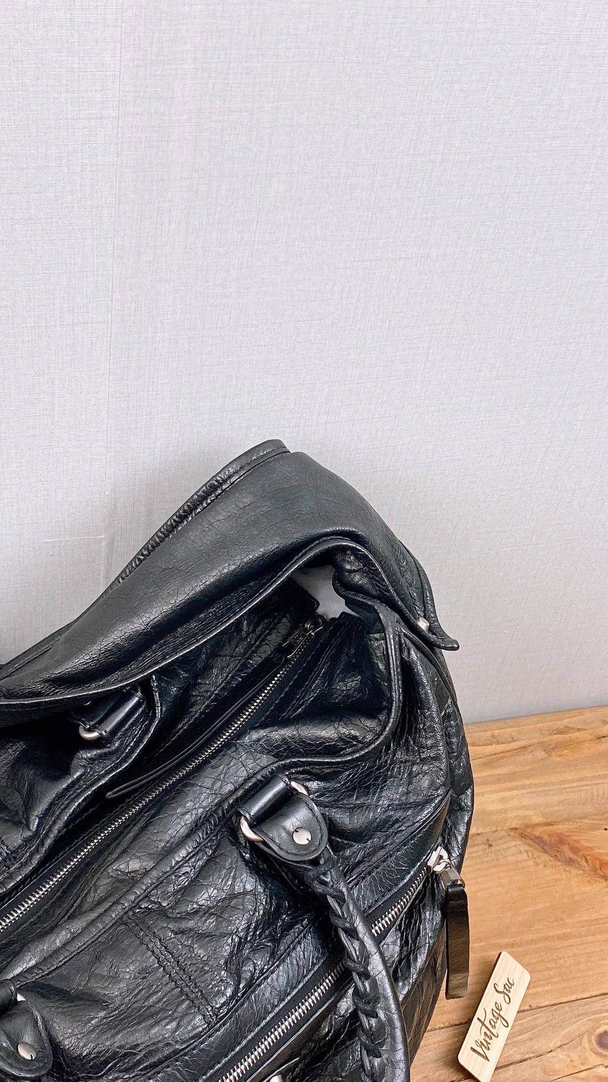 Balenciaga Black Agneau S Squash Boston City