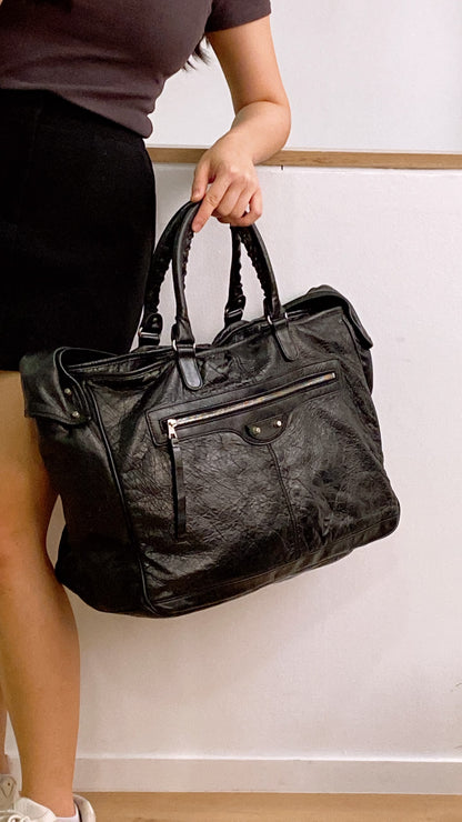 Balenciaga Black Agneau S Squash Boston City