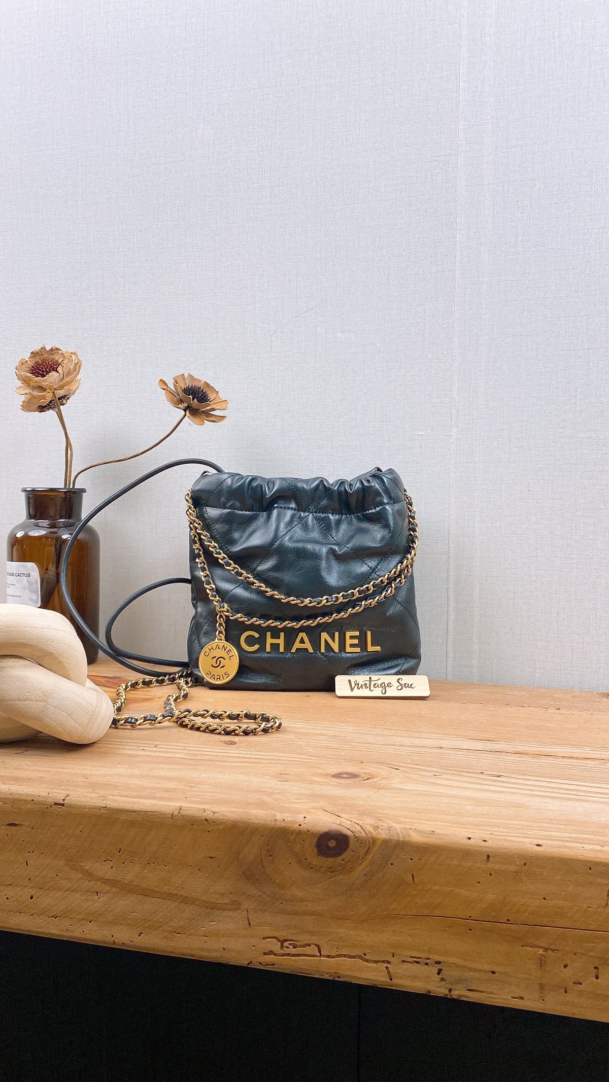 Chanel Black Calfskin Mini 22