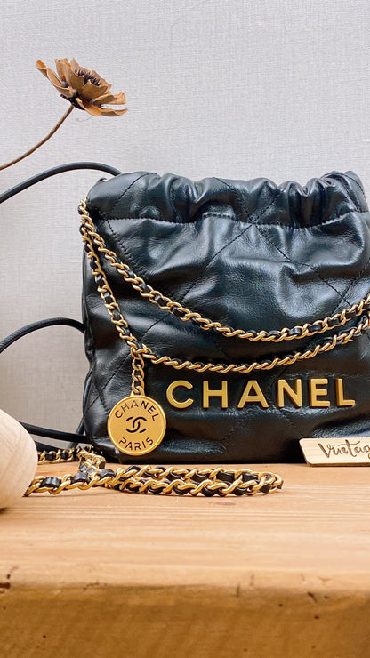 Chanel Black Calfskin Mini 22