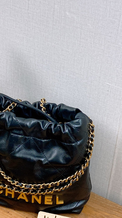Chanel Black Calfskin Mini 22