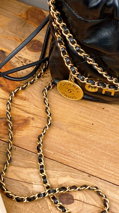 Chanel Black Calfskin Mini 22