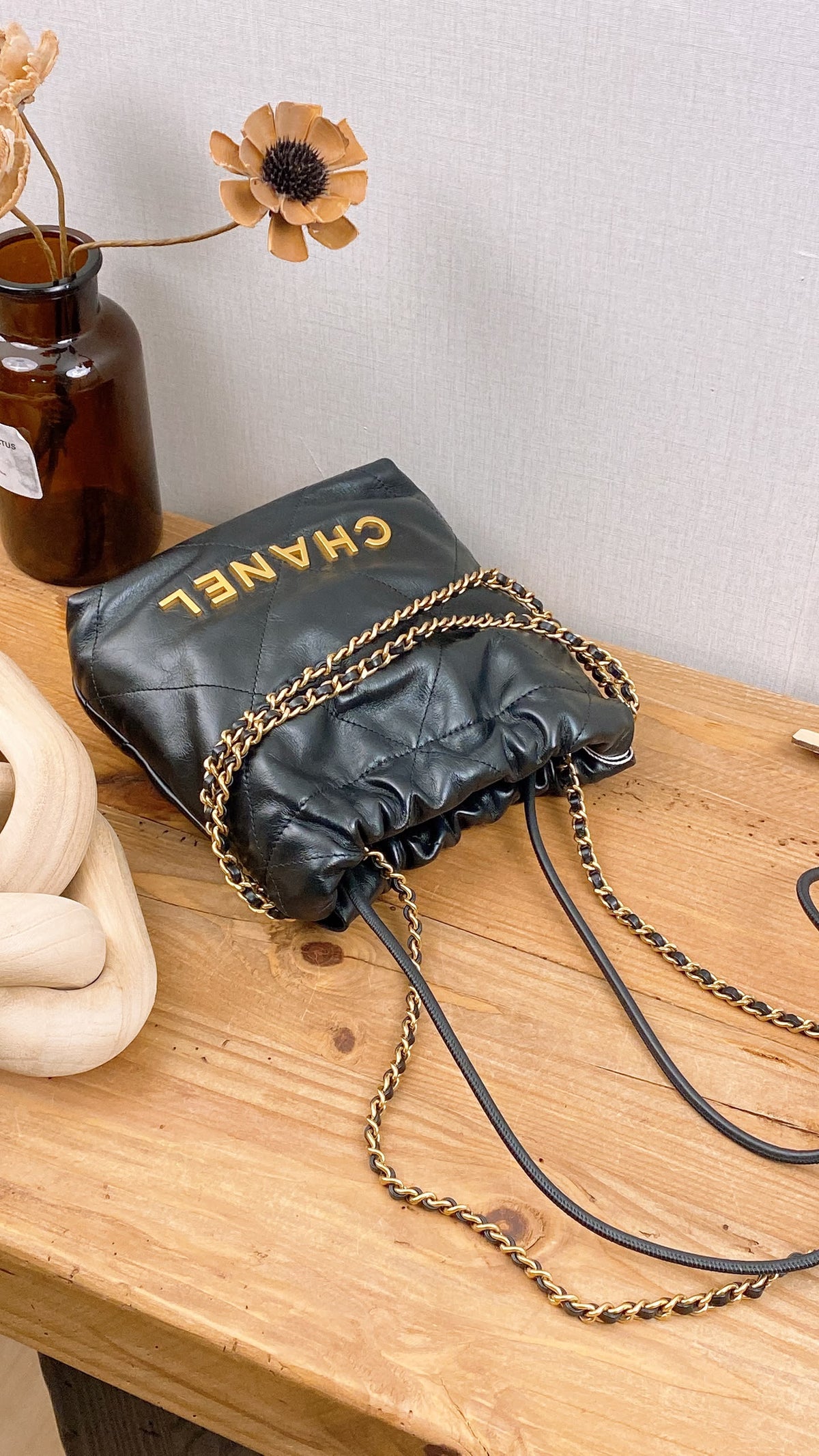 Chanel Black Calfskin Mini 22