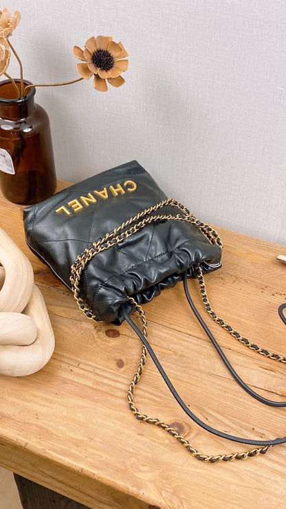 Chanel Black Calfskin Mini 22