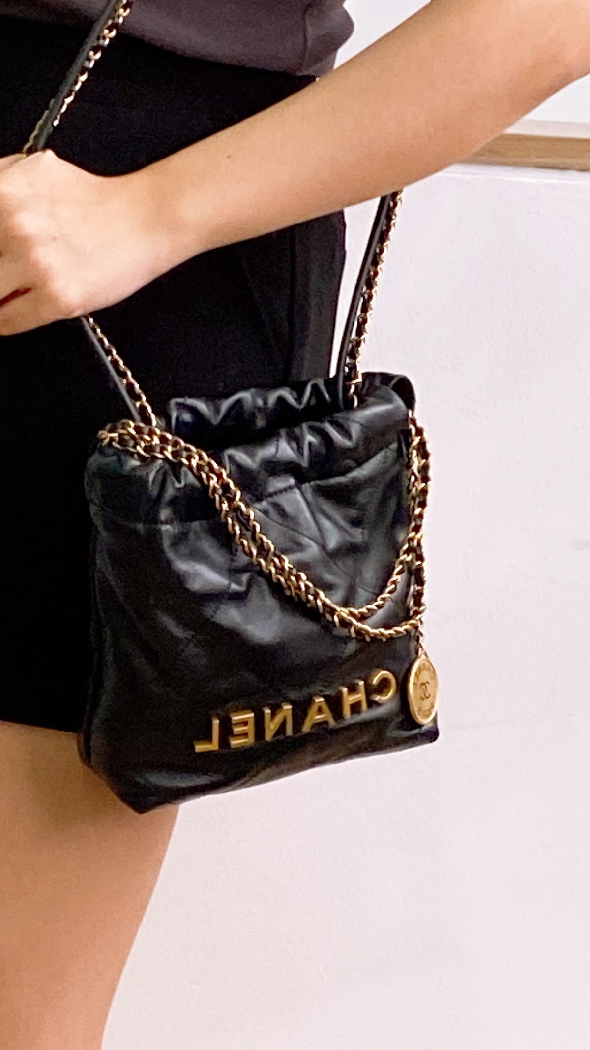 Chanel Black Calfskin Mini 22