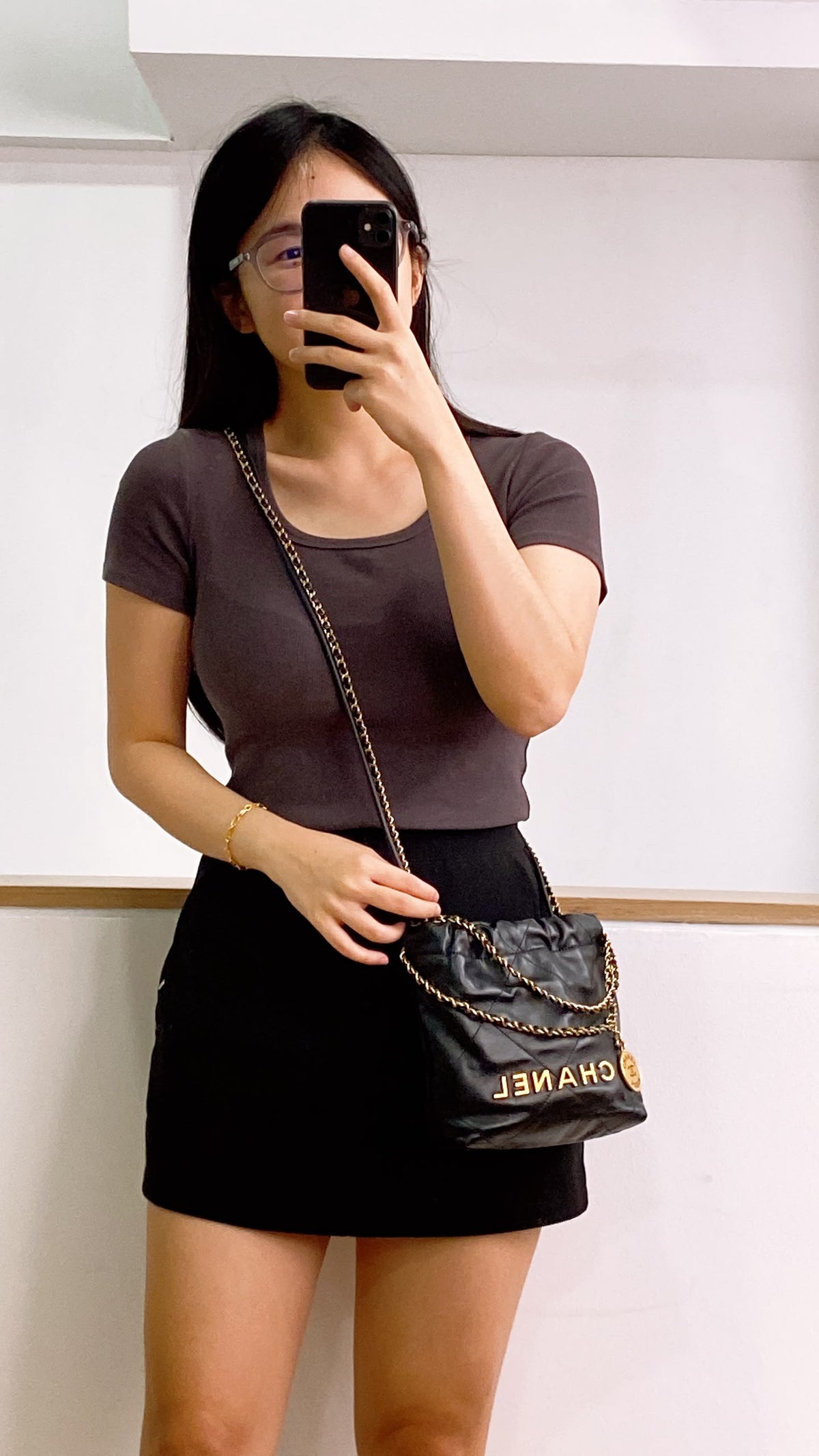 Chanel Black Calfskin Mini 22