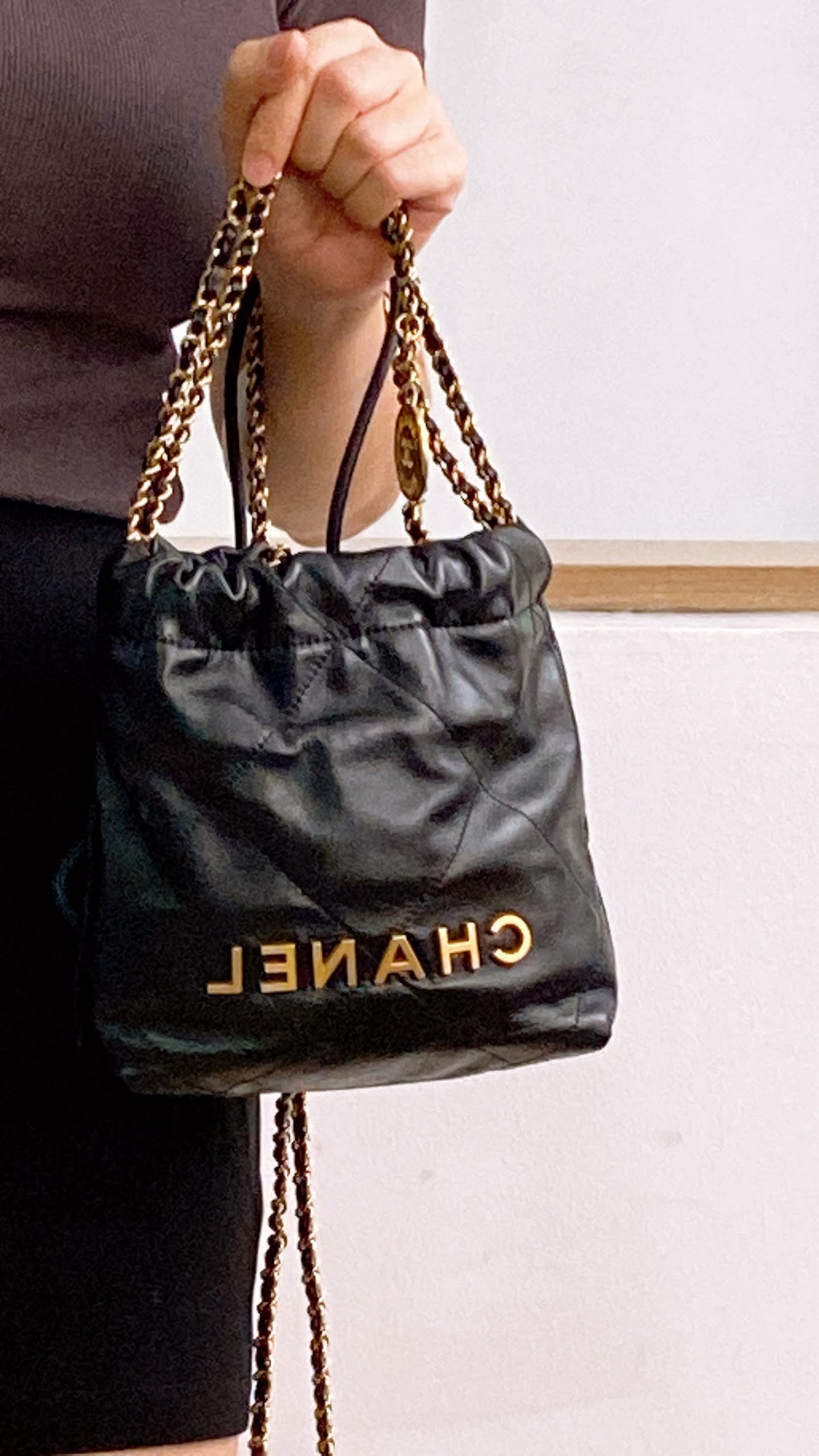 Chanel Black Calfskin Mini 22