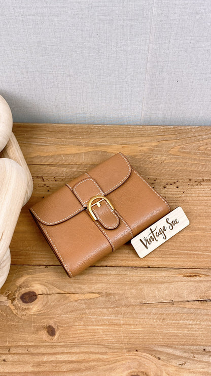 Delvaux Vegetal Brown Brilliant Compact Wallet