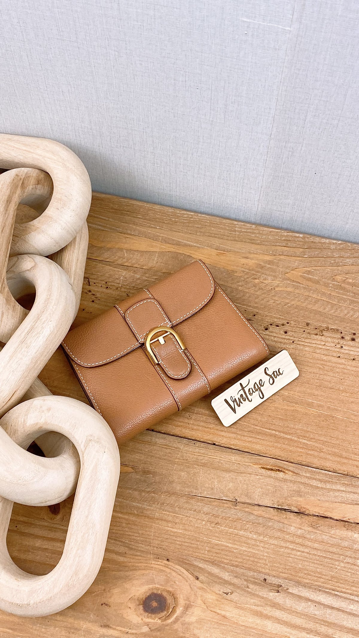 Delvaux Vegetal Brown Brilliant Compact Wallet