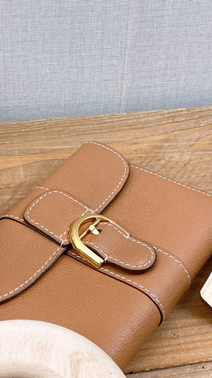 Delvaux Vegetal Brown Brilliant Compact Wallet