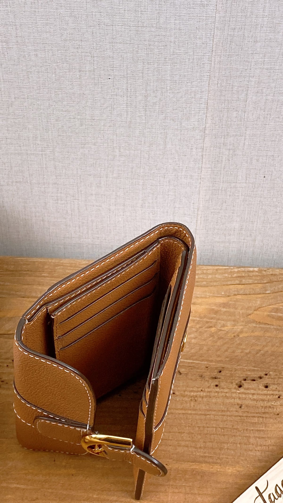 Delvaux Vegetal Brown Brilliant Compact Wallet