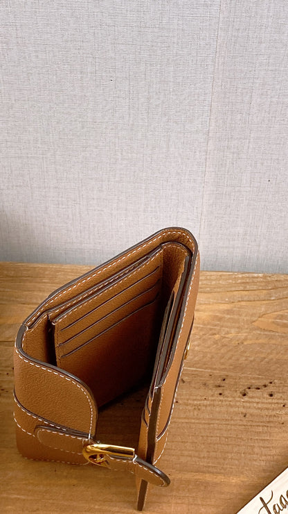 Delvaux Vegetal Brown Brilliant Compact Wallet