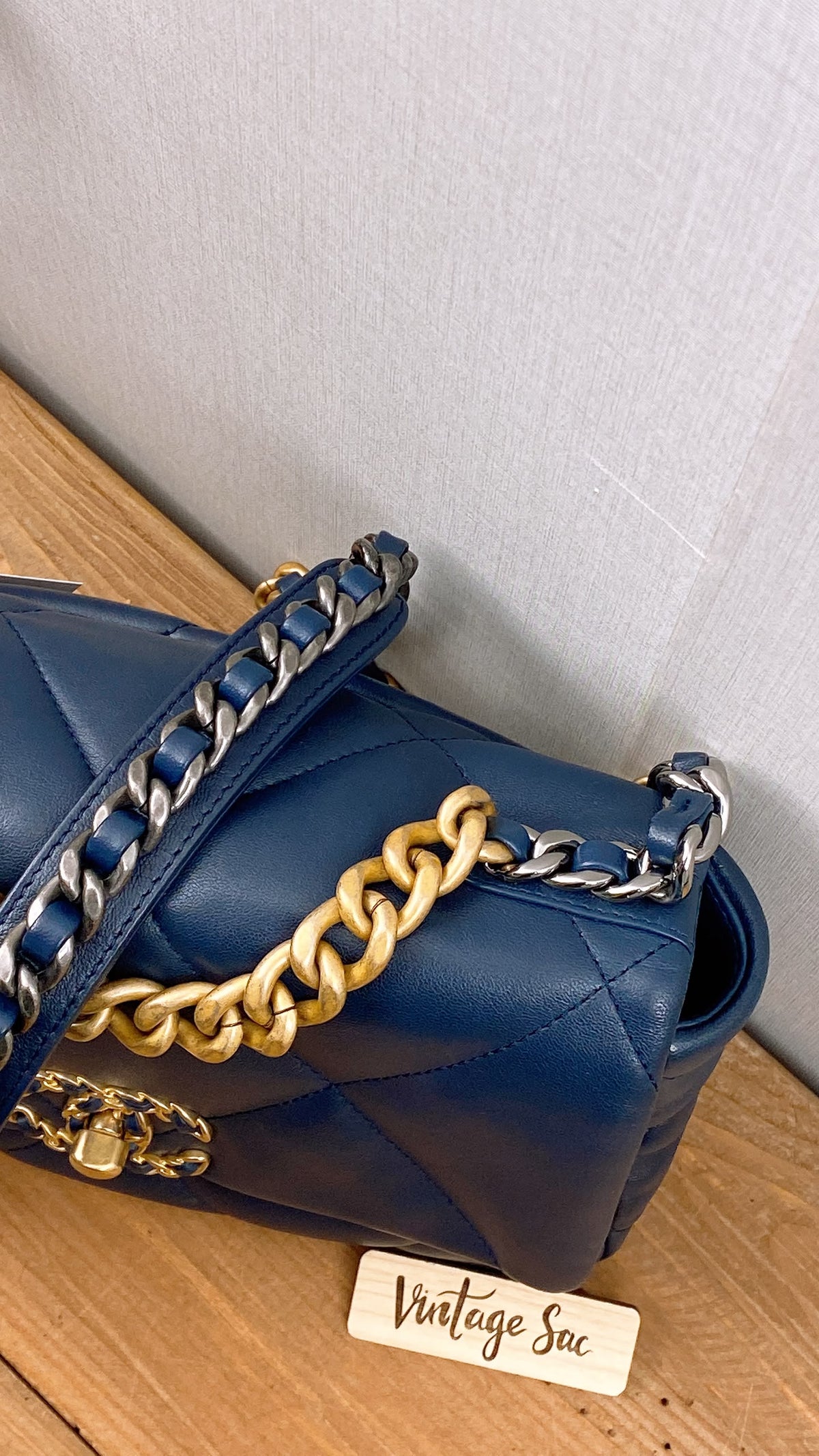 Chanel Navy Lambskin Small 19 Bag