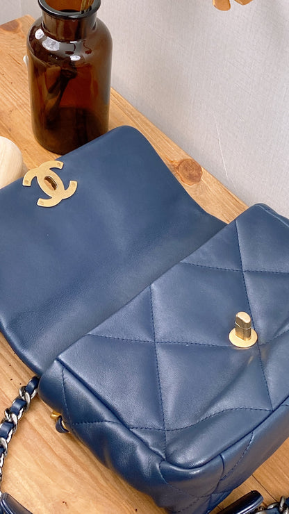 Chanel Navy Lambskin Small 19 Bag