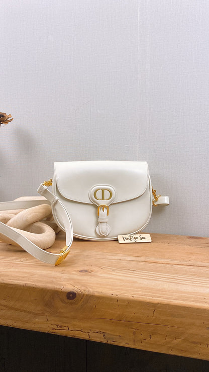 Dior White Calfskin Medium Bobby