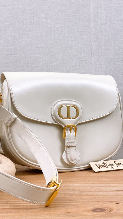 Dior White Calfskin Medium Bobby