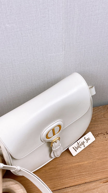 Dior White Calfskin Medium Bobby