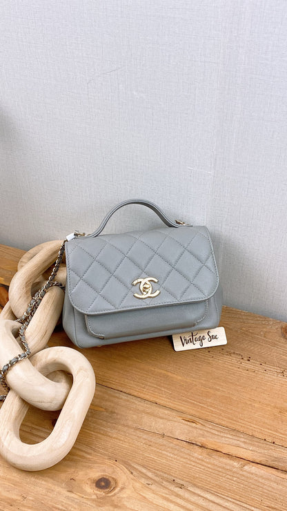 Chanel Grey Caviar Quilted Business Affiliate Flap