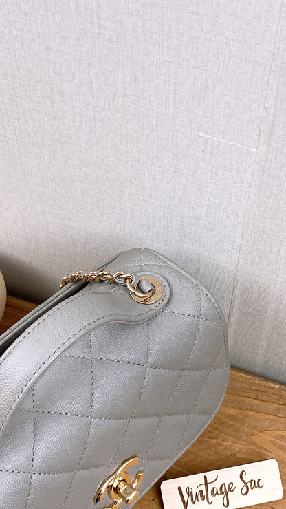 Chanel Grey Caviar Quilted Business Affiliate Flap